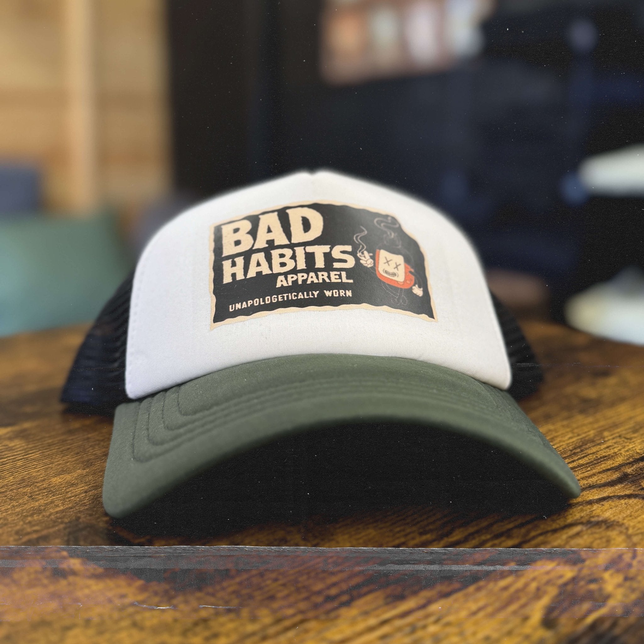 "Full Send Lid" - Black/ Dark Olive - Bad Habits Apparel