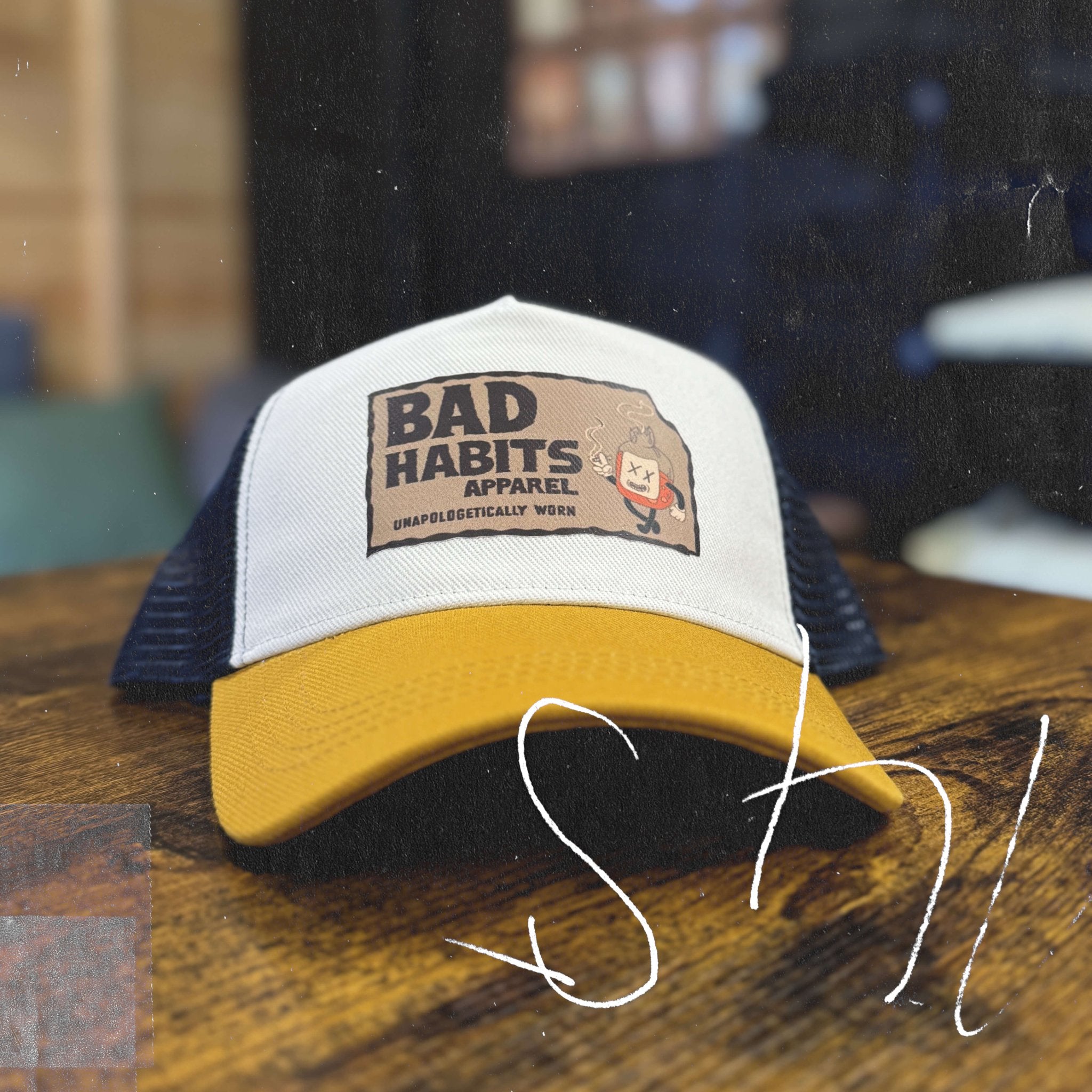 "Full Send Lid" – Ivory/Curcuma/Navy - Bad Habits Apparel